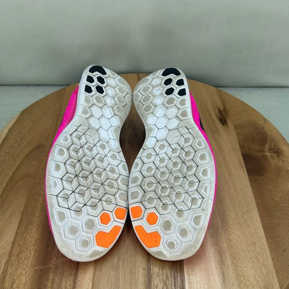 Nike Free 5.0 Pink Pow Black Running Shoes 724383-600 Women Size 8.5 Lightweight